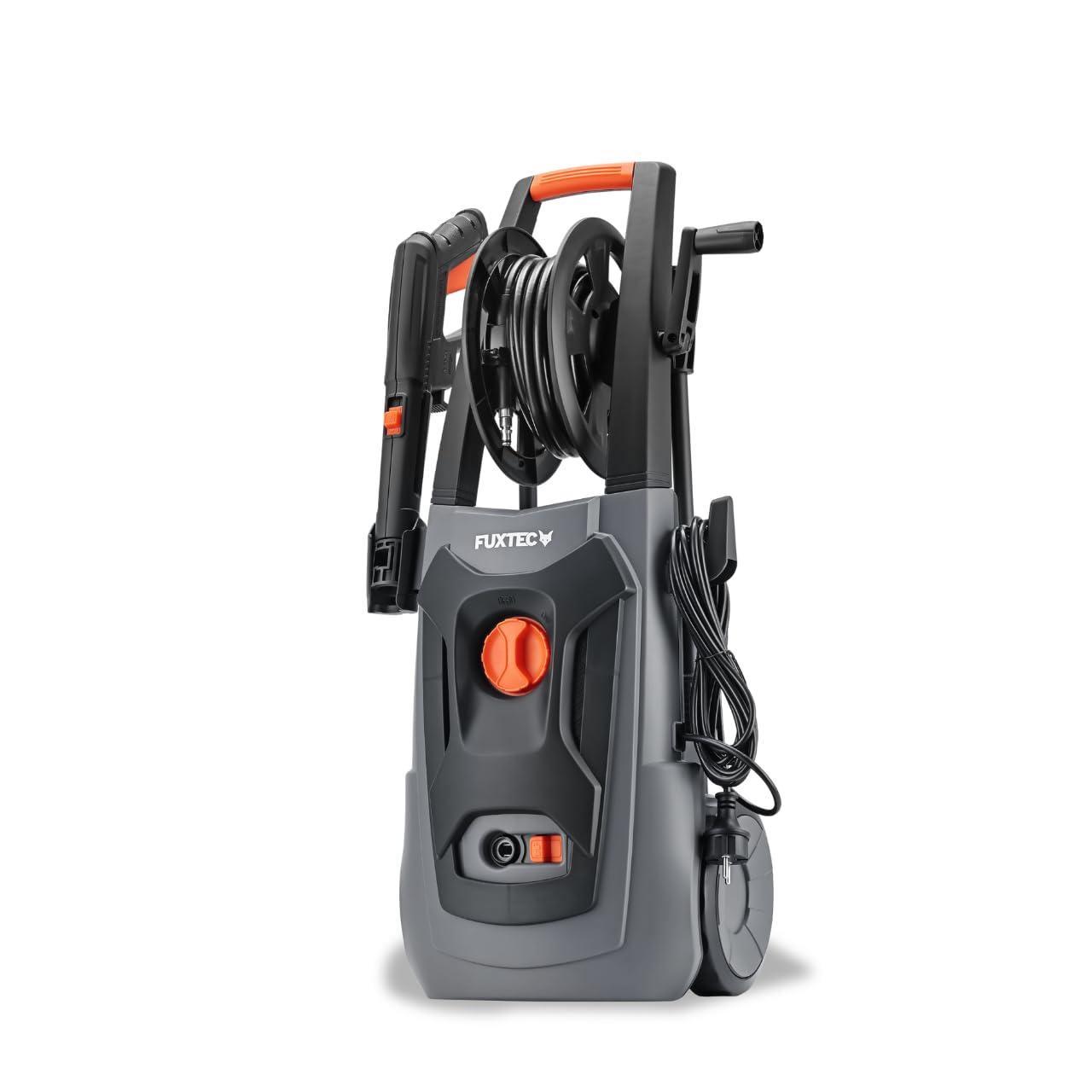FUXTEC Hidrolimpiadora FX-HDR1800, 1800 W, presión de 130 bar, caudal de XX l/h, manguera de 6 m, depósito de detergente, boquilla ajustable, ideal para casa y jardín