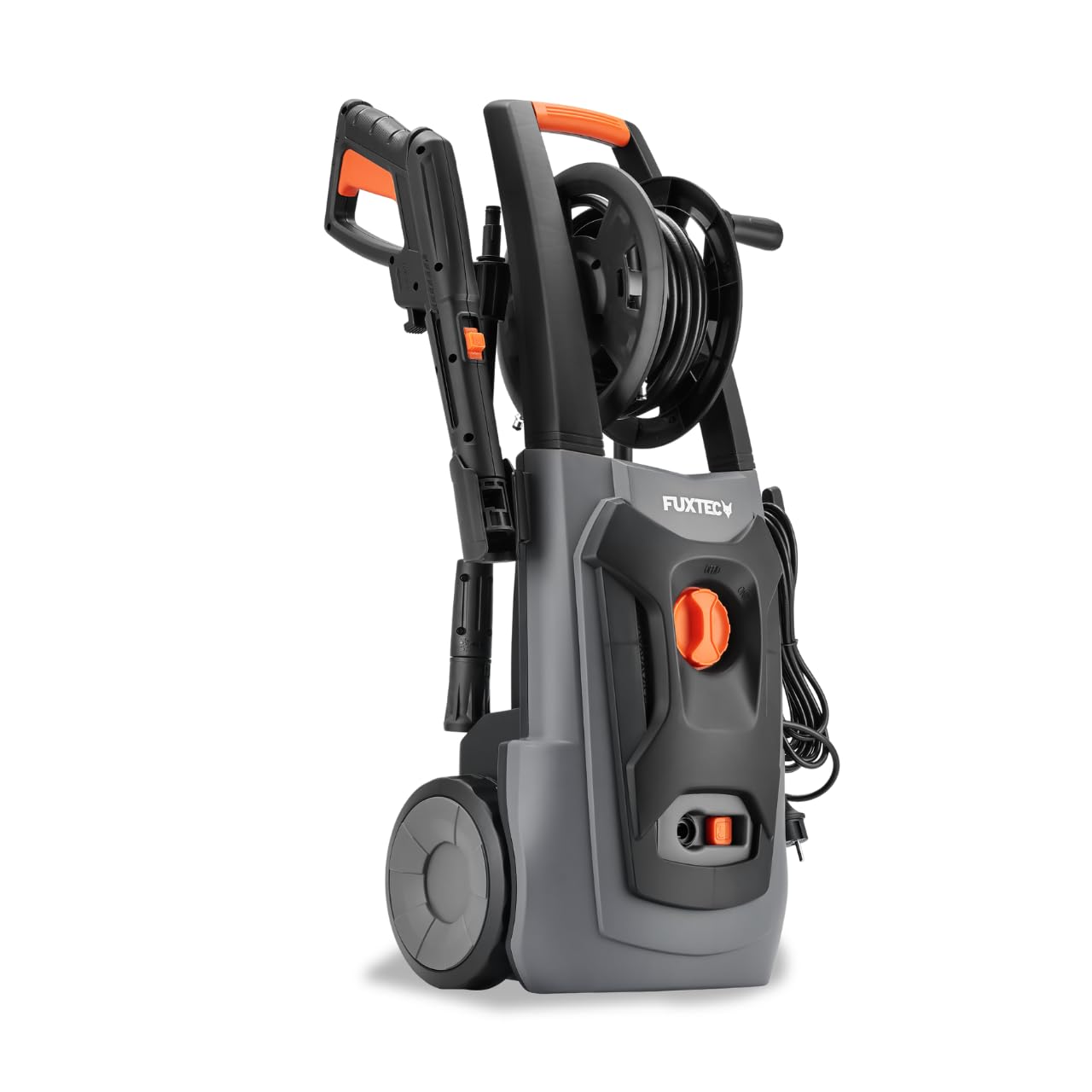 FUXTEC Hidrolimpiadora FX-HDR1800, 1800 W, presión de 130 bar, caudal de XX l/h, manguera de 6 m, depósito de detergente, boquilla ajustable, ideal para casa y jardín