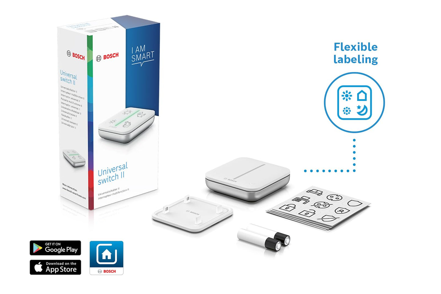 Bosch Smart Home Interruptor Universal II – Control de Dispositivos Inteligentes, Compatible con 4 Botones