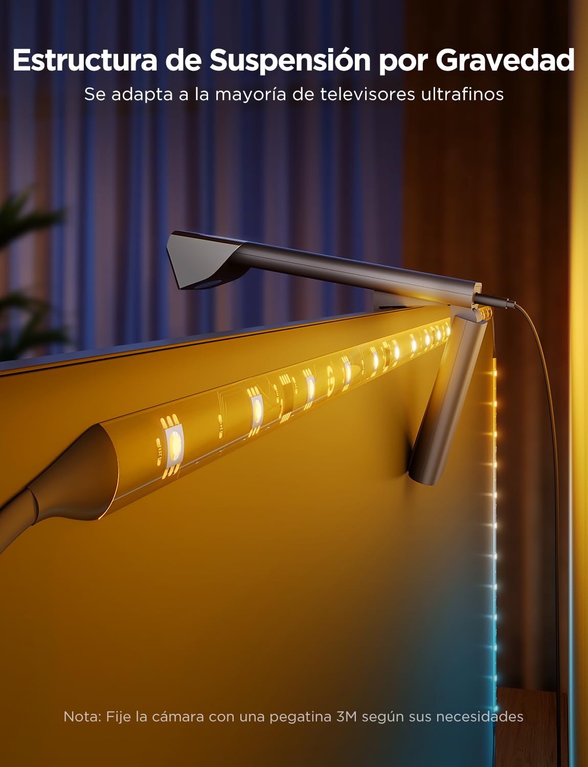 Govee TV Backlight 3 Lite, 3.6m Retroiluminación LED RGBICW 4 en 1 con Corrección Ojo de Pez, WiFi, Compatible con Alexa y Control por App, para TVs 55-65 pulgadas