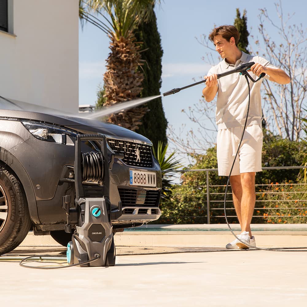 Cecotec Hidrolimpiadora Alta Presión HydroBoost 2000 Car&Garden Pro, 2000W, 150 Bares, 450 l/h, Bomba Aluminio, Radio Acción 14m - Para Hogar, Jardín y Coche