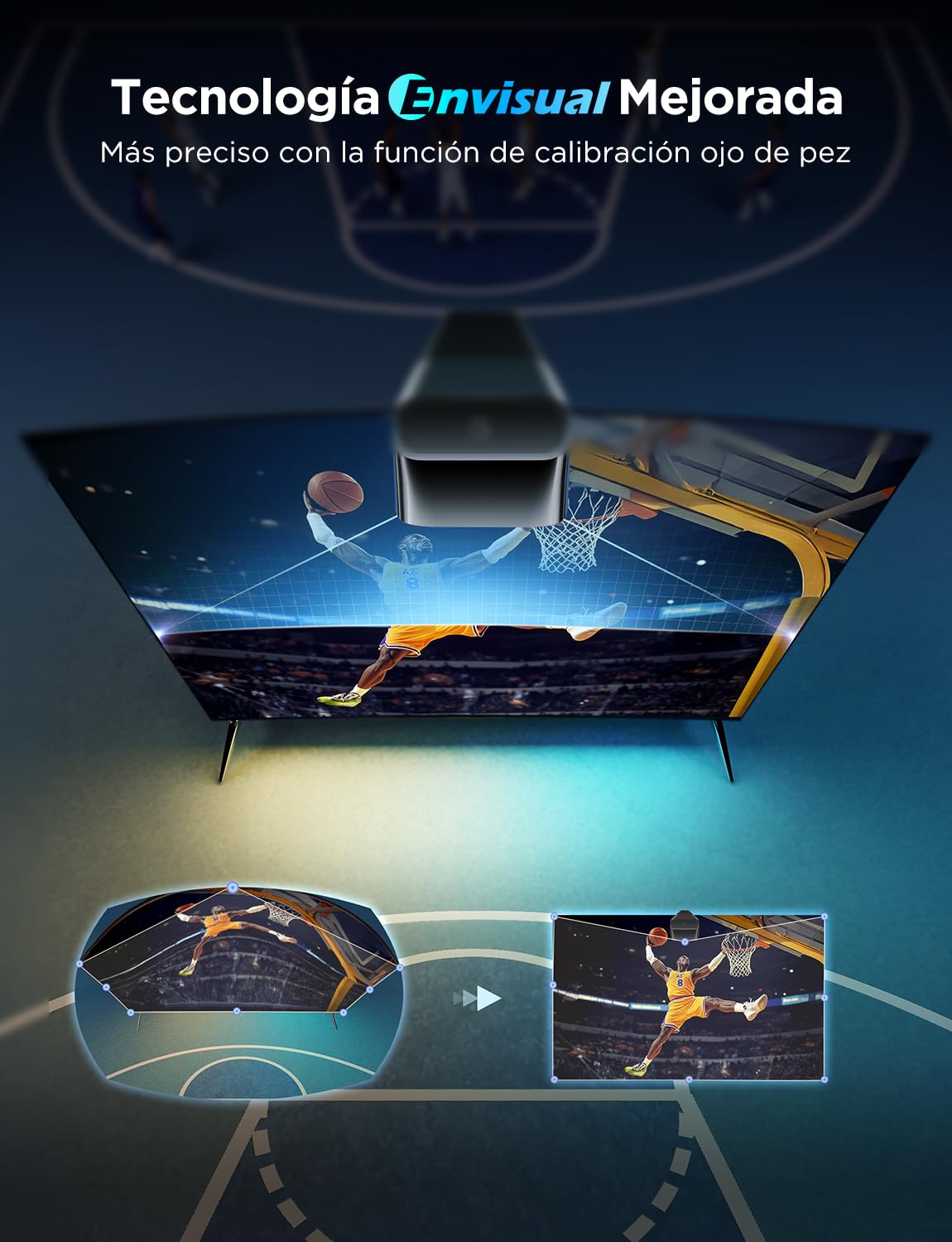 Govee TV Backlight 3 Lite, 3.6m Retroiluminación LED RGBICW 4 en 1 con Corrección Ojo de Pez, WiFi, Compatible con Alexa y Control por App, para TVs 55-65 pulgadas