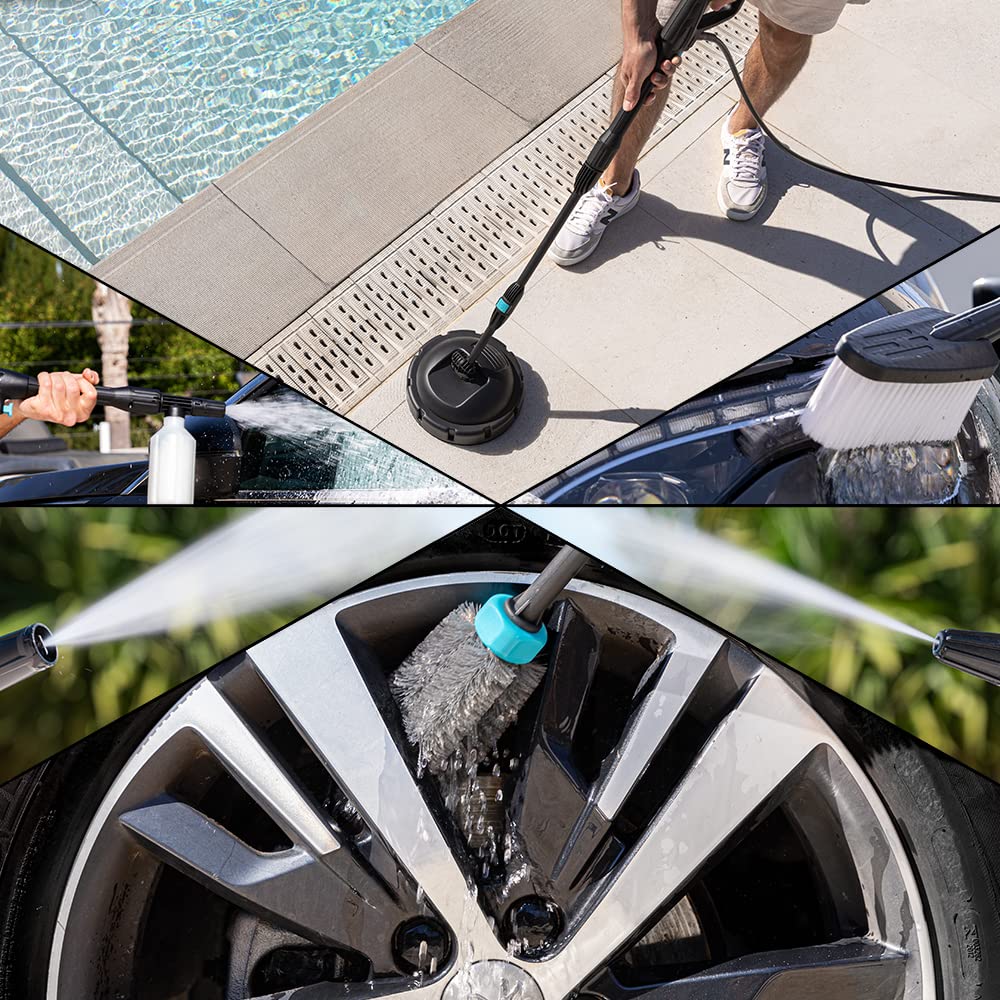 Cecotec Hidrolimpiadora Alta Presión HydroBoost 2000 Car&Garden Pro, 2000W, 150 Bares, 450 l/h, Bomba Aluminio, Radio Acción 14m - Para Hogar, Jardín y Coche