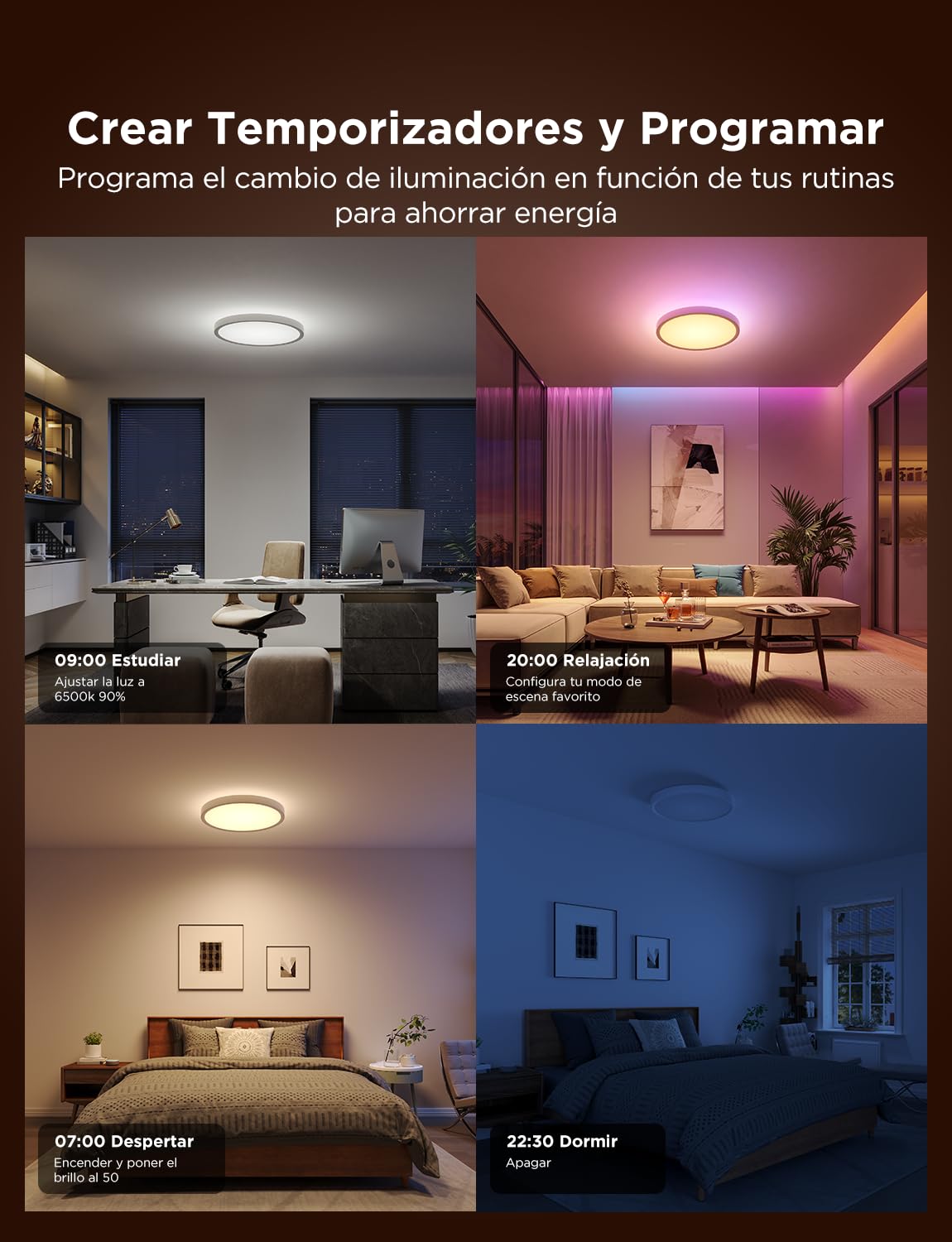 Govee RGBIC LED Plafón 30cm – Lámpara de Techo Inteligente 2400LM, 2200-6500K, 16 Millones de Colores, Luz LED Empotrable para Dormitorio, Salón, Cocina y Pasillo