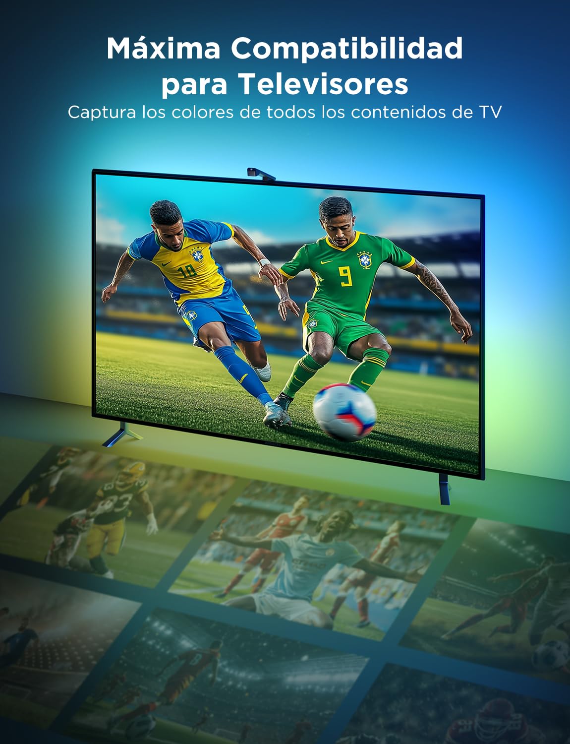 Govee TV Backlight 3 Lite, 3.6m Retroiluminación LED RGBICW 4 en 1 con Corrección Ojo de Pez, WiFi, Compatible con Alexa y Control por App, para TVs 55-65 pulgadas