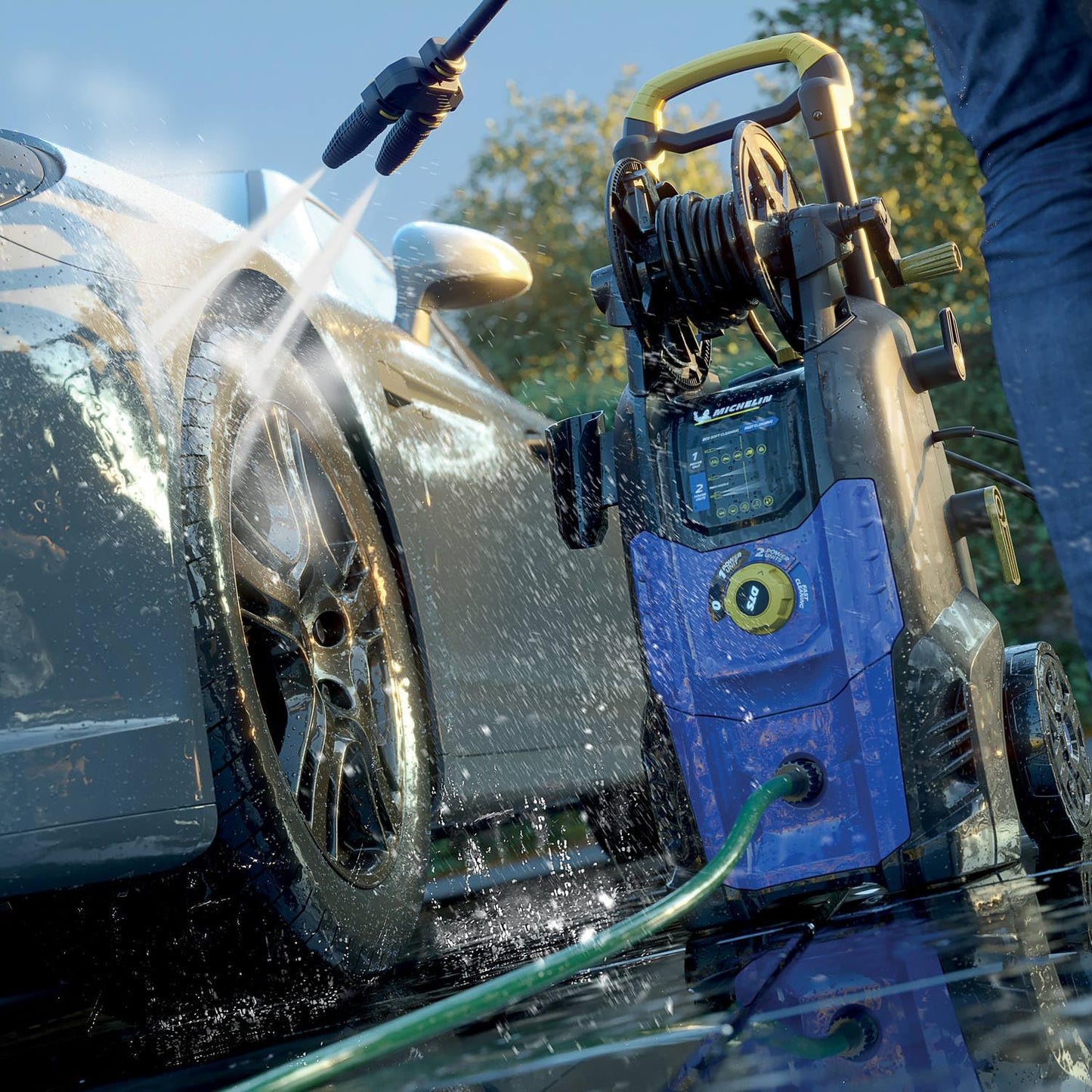 Michelin Hidrolimpiadora de Alta Presión MPX25DTS, 2 Motopompas, 2500 W, 150 Bar, Caudal 810 l/h – Potente Limpieza para Hogar y Jardín