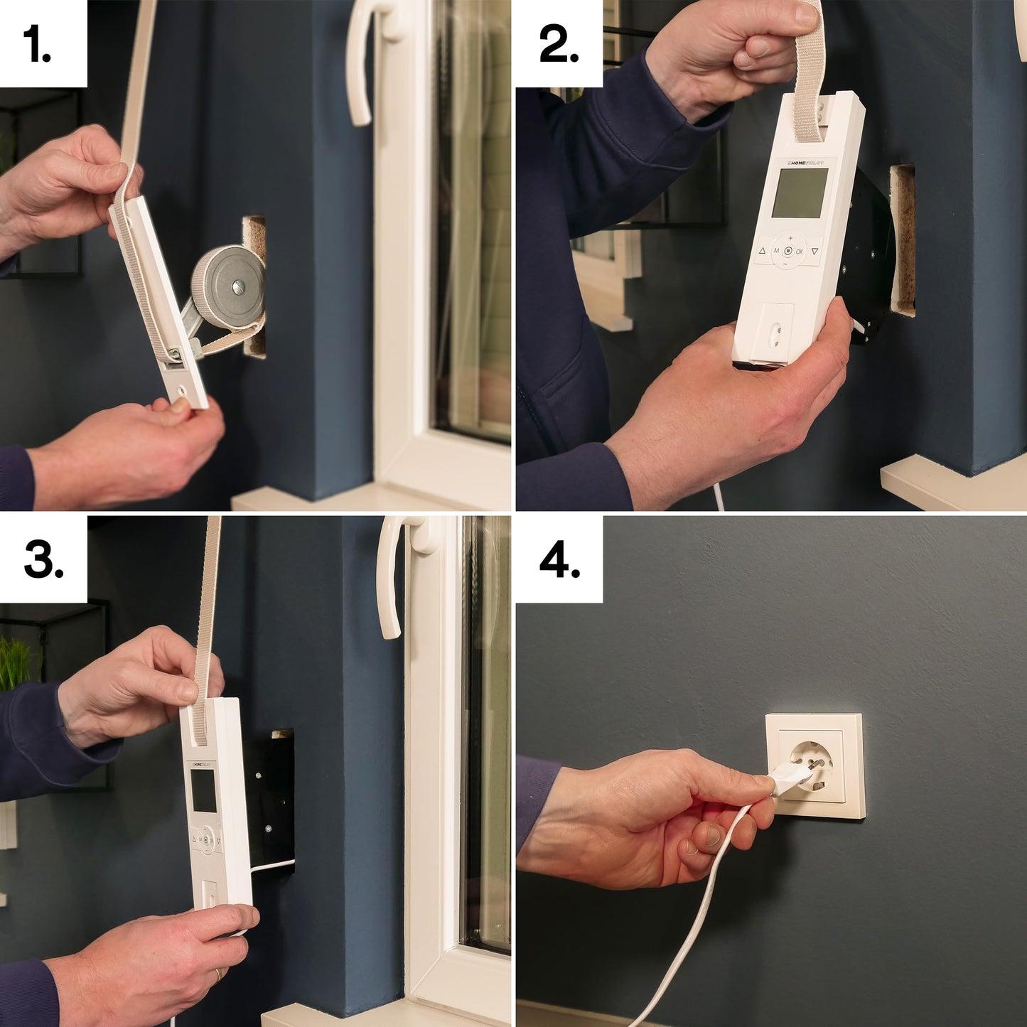 HOMEPILOT RolloTron Pure Motor Eléctrico para Persianas Enrollables, Accesorio Smart Home, Instalación Posterior, Capacidad de Carga 45 kg