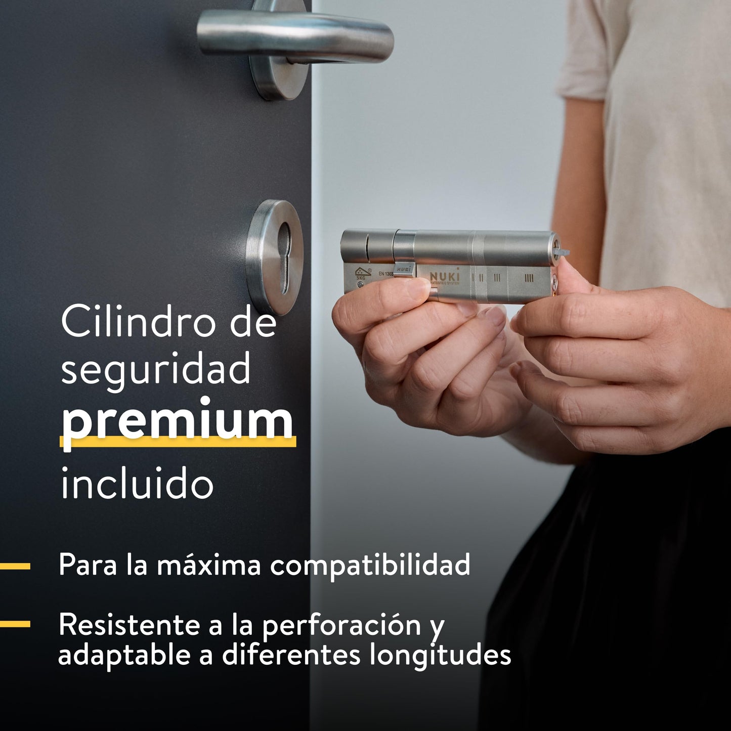 Nuki Smart Lock Ultra – Cerradura Electrónica con Bluetooth, WiFi & Matter | Control Remoto y 3 Modos de Bloqueo | Integración Inteligente en tu Smart Home