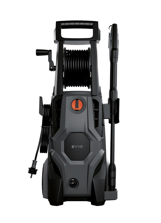 EVVO Hidrolimpiadora de Alta Presión HL2400 Pro, 2400W, 180 Bares, Caudal 480 l/h, Bomba de Aluminio, Radio de Acción 14 m, Incluye Accesorios para Coche y Jardín